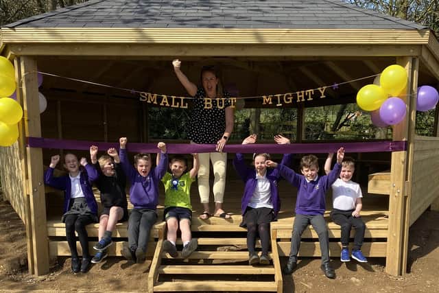 Ab Kettleby School pupils enjoy their new outdoor classroom