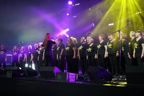 Rock Choir pictured during one of their concerts