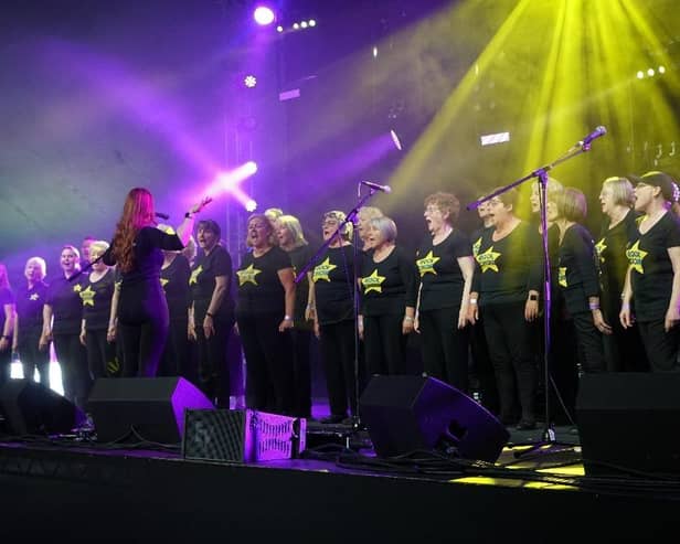 Rock Choir pictured during one of their concerts