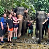 Long Field students at the elephant sanctuary in Thailand