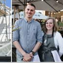 The final touches are made to the rebuild of the Tap & Run pub at Upper Broughton ready for the reopening and (right) Jack Whitehead and Laura Symington, who are returning to the management team