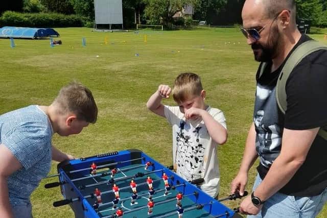 The table football game proved popular on Sunday