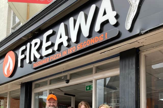 Manager, Leigh Wicks, with some of the staff at Melton's Fireaway Designer Pizza restaurant
