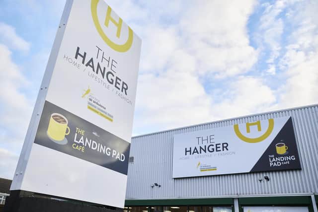 The Hanger charity superstore in Melton Mowbray which raises money for the Derbyshire, Leicestershire and Rutland Air Ambulance