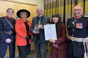 Team members from 103 The Eye pictured being presented with their King's Award in March