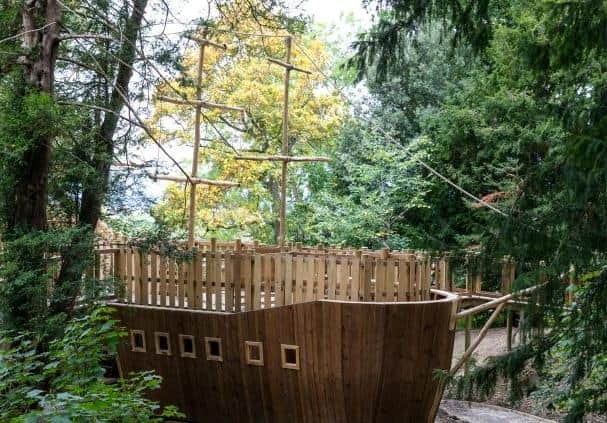 The ship based on HMS Resolution at Belvoir Castle's new adventure playground