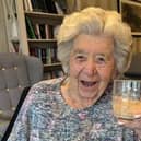 Barbara Gill enjoys her daily glass of Baileys at The Amwell Care Home as she prepares to celebrate turning 100
