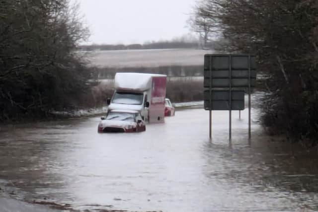Cars struggling to get through the A6006 between Melton and Loughborough this morning PHOTO Stacey Prentice