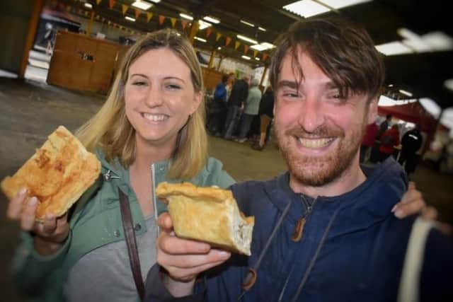 A photo from PieFest 2019 at Melton - pie fans Sunnie Deane and Luke Bradshaw