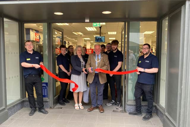 Councillor Alan Hewson, the then Mayor of Melton, opens The Original Factory Shop in Melton in June 2023