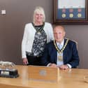 New Leicestershire County Council chairman, Councillor Joe Orson, with his consort, Sharon Malone