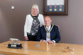 New Leicestershire County Council chairman, Councillor Joe Orson, with his consort, Sharon Malone