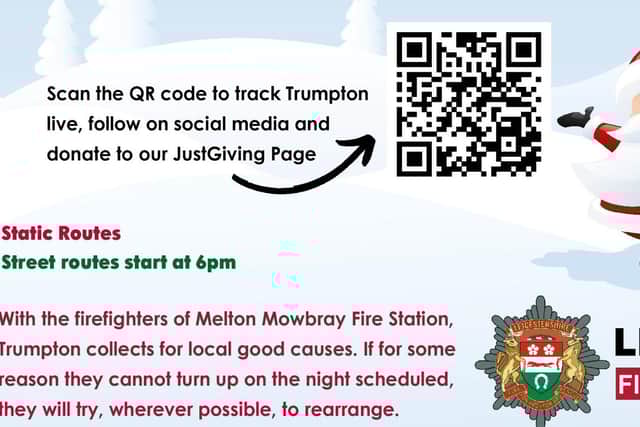 Scan this QR code to track Santa's location on his Trumpton tours around Melton and to donate to the fundraiser