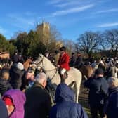 Riders and horses with The Belvoir Hunt gather in Melton last January foir the New Year hunt meet