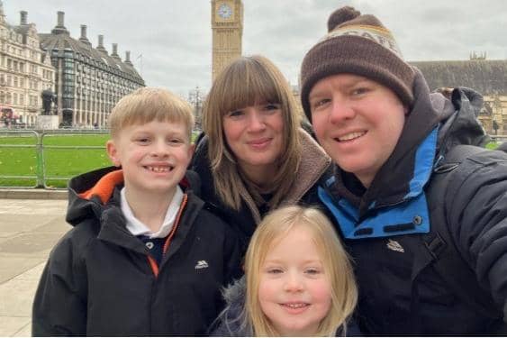 Dan Ingham, who was killed in a motorbike racing incident in May, pictured with wife Helayna and their children Joey and Phoebe