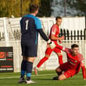 Sam Muggleton netted the winner for Melton. Pic: Mark Woolterton.