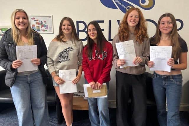Some of the top GCSE achievers at Priory Belvoir Academy - Charlotte W, Hannah D, Jess Y, Jess H, Eleonor G