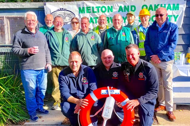 MOWS volunteers and representatives of some of the organisations who have enabled rowing boats to be hired out again in Melton Mowbray