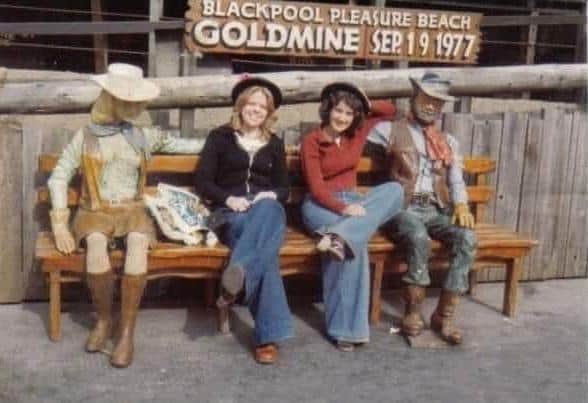 Elsie Peters and Doris Cook pictured in 1977 at Blackpool's Pleasure Beach