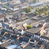 Melton's St Mary's Way car park, where 15 new disabled parking spaces could be created IMAGE Melton and around from ABOVE Steely DRONE