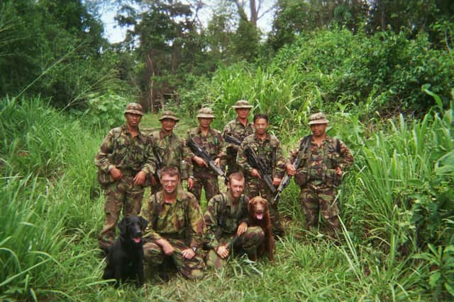 RAVC soldiers deployed overseas with military working dogs in March 2010