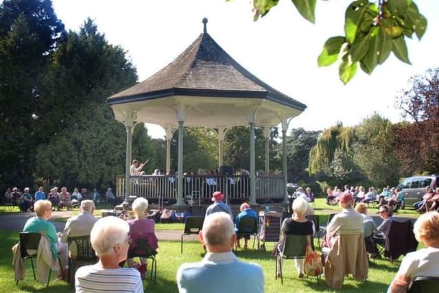 A summer bandstand concert in Melton's New Park