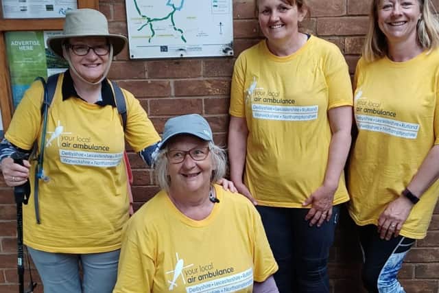 Sandra Boddy, Kate Farmer, Sam Ison and Kim Ballance, who walked The Viking Way from The Humber Bridge to Oakham for the air ambulance
