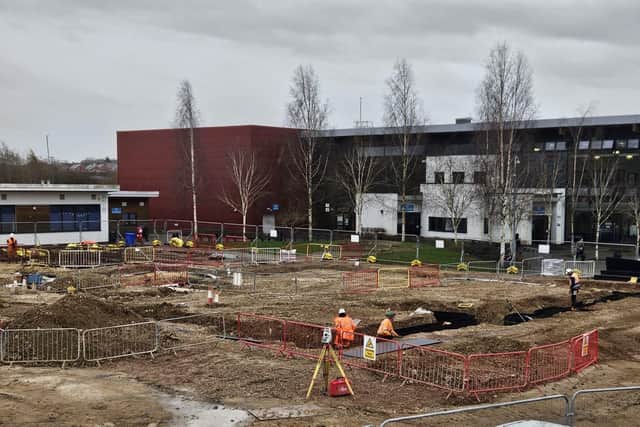 A ground level image of the work at Long Field Spencer Academy provided by the school