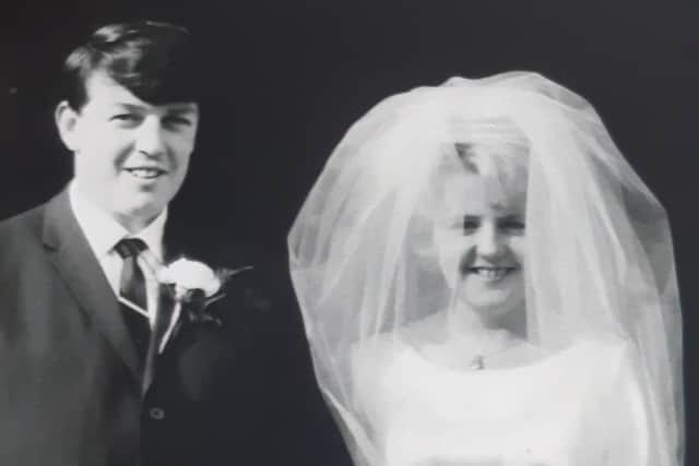 Gerald and Janet Chaplin on their wedding day in 1966