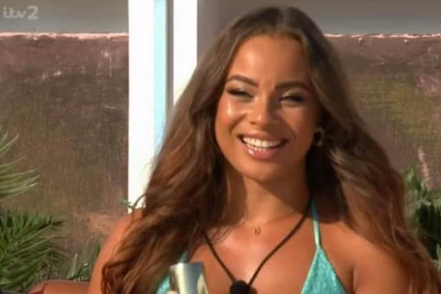 Danica Taylor pictured on the Love Island show in 2022