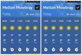 The BBC weather forecast for Melton Mowbray today (Tuesday)