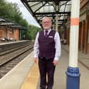 Glen Fiddy on the platform at Melton Railway Station, where he has worked for 12 years before retiring this week