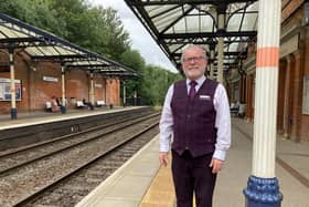 Glen Fiddy on the platform at Melton Railway Station, where he has worked for 12 years before retiring this week
