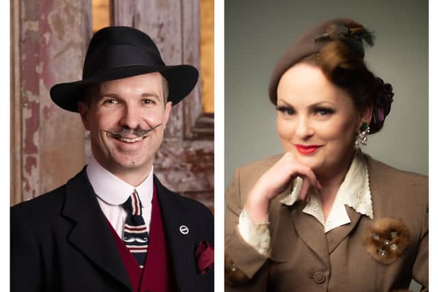 Tom Carradine (left) and Lili Redman, who are performing their vintage comedy show at Long Clawson