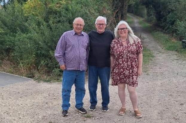 Chair of the Safer Melton Partnership, Councillor Sarah Cox, visiting the Bottesford site where anti-social behaviour issues were reported, with Ward Councillors Don Pritchett and James Mason