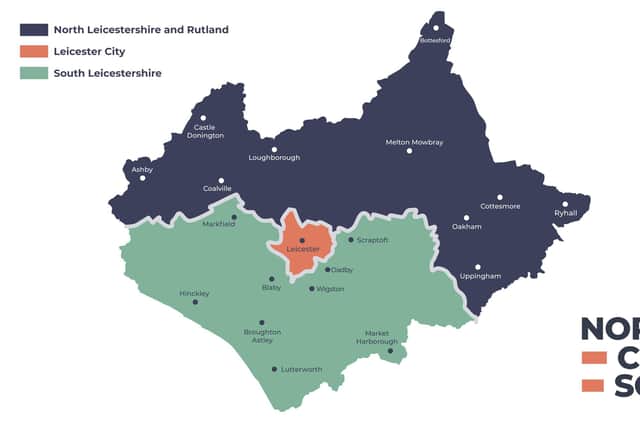 The North, City, South proposal for local government reorganisation which was backed by district councils in Leicestershire and Rutland but rejected by the government