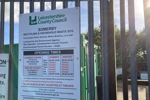 Somerby household waste and recycling site, which is under threat of closure