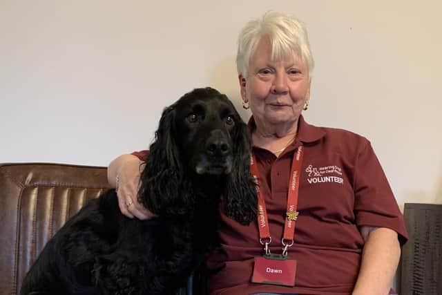 Dawn Swepstone with her hearing dog Digby