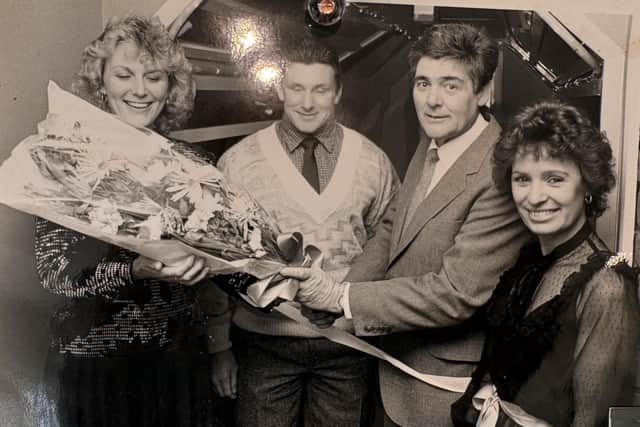 A Melton Times cutting from the 1980s showing Trevor and Josie Vernon, on the right, at a reopening following a refurb of Tubes