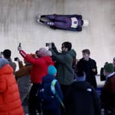 CORTINA D'AMPEZZO, ITALY - FEBRUARY 13: Amelia Coltman of Team Great Britain competes during Women's Skeleton Heat One on day seven of the Milano Cortina 2026 Winter Olympic games at Cortina Sliding Centre on February 13, 2026 in Cortina d'Ampezzo, Italy. (Photo by Richard Heathcote/Getty Images)