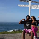 Nathan and Danica pictured at Land's End after completing the challenge