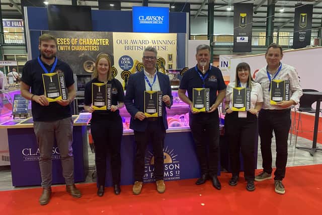 Team members from Long Clawson Dairy celebrate their successes at the International Cheese & Dairy Awards