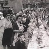 A VE Day party in Burton Road, Melton Mowbray, in May 1945