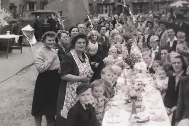 A VE Day party in Burton Road, Melton Mowbray, in May 1945