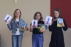 The prizes winners in the Waltham Primary School Easter card contest