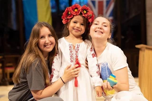 Families celebrate Ukraine Independence Day at St Mary's Church, Melton, in August last year