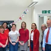 Staff at NFU Mutual Melton Mowbray dress in red for Comic Relief day on Friday