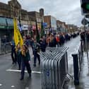 Last year's St George's Day parade passes along Sherrard Street in Melton Mowbray