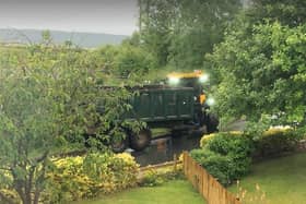 The aftermath of the tractor incident which led to internet and telephone services being down at Plungar