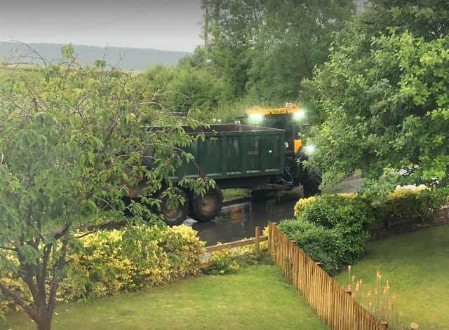 The aftermath of the tractor incident which led to internet and telephone services being down at Plungar